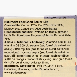 Hrană umedă pentru câini, pate, 390g, Feel Good Senior Lite cu curcan, pui, orez, morcov și cartof