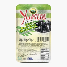 Măsline negre întregi, caserolă 170g
