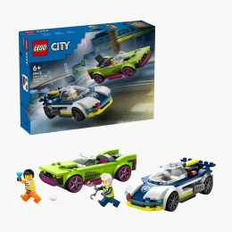 Urmărire cu mașina de poliție și mașina puternică, 60415 City, 213 piese, +6 ani