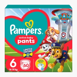 Scutece chiloțel Pants Patrula Cățelușilor, mărimea 6, 14-19 kg, 60 buc