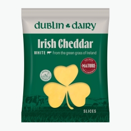 Brânză Irish Cheddar White (alb) felii, maturată minim 9 luni, 150g