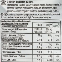 Chipsuri din cartofi cu sare 125g