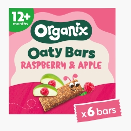 Batoane ecologice din ovăz integral cu mere și zmeură, 6x23g, 12+ luni