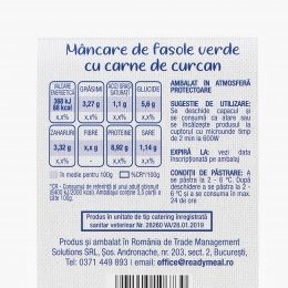Mâncare de fasole verde cu carne de curcan 300g