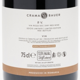 Vin roșu sec Petit Verdot, 13.5%, 750ml