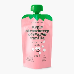Piure cu măr, căpșună, cereale și vanilie Junior Mix 180g