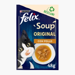 Hrană complementară pentru pisici, supă de pui 48g