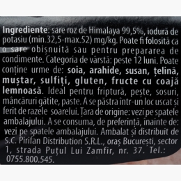 Râșniță sare roz de Himalaya grunjoasă iodată 200g