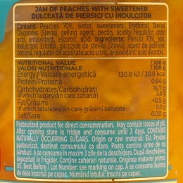 Dulceață de piersici, fără zahar adăugat, 300g