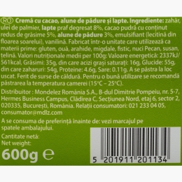 Cremă tartinabilă cu cacao, alune și lapte 600g