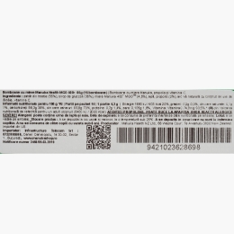  Bomboane cu miere de Manuka MGO 400+, Vitamina C, propolis, 65g