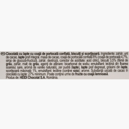 Ciocolată cu lapte cu portocală, biscuiți și scorțișoară 90g