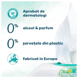 Șervețele umede Harmonie Aqua, 3 pachete x 48 buc, 144 buc, 0% plastic