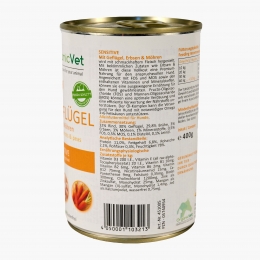 Hrană umedă pentru câini Sensitive, 400g, pui, mazăre și morcov