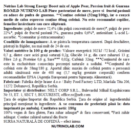 Piure cu măr, pară, fructul pasiunii & guarana Strong Energy Boost 180g