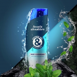 Gel de duș și șampon 3 în 1 pentru bărbați Deep Cleansing cu cărbune și mentol 360ml