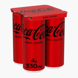 Băutură carbogazoasă cola zero zahăr doză 4x0.33l