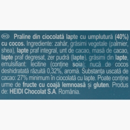 Praline din ciocolată cu lapte și cocos 70g