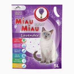 Așternut igienic silicat pentru pisici, lavandă 5l