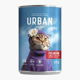 Hrană umedă NashiDay Cat Premium pentru pisici cu carne de vită și ficat, 415g