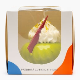 Prăjitură cu fistic și vișine, 115g