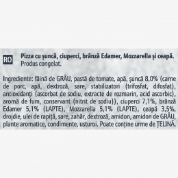 Pizza cu șuncă și ciuperci 425g