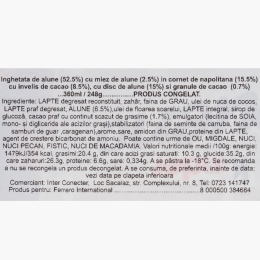 Înghețată de alune cu ciocolată, cornet, 4x90ml (4x62g)