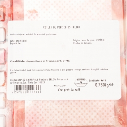 Cotlet de porc cu os feliat 750g