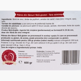 Pâine din făinuri fără gluten 600g