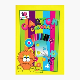 Carton colorat A4, 160g/mp, 10 culori, 10 coli