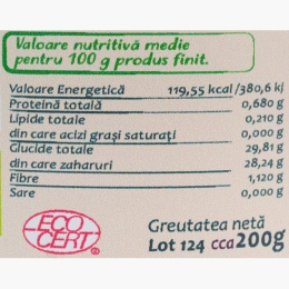Dulceață de piersică și nectarină, fără zahăr adăugat, eco 200g