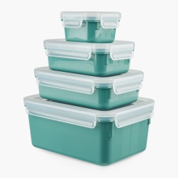 Set de 4 caserole MasterSeal Colour Edition, 100% sigur împotriva scurgerilor, fără BPA, verde