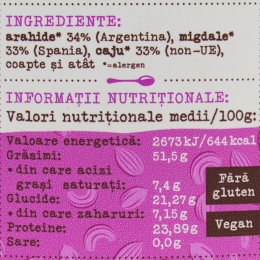Cremă tartinabilă din arahide, migdale și caju 360g