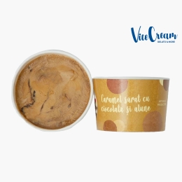 Înghețată artizanală de caramel sărat cu ciocolată și alune 140g