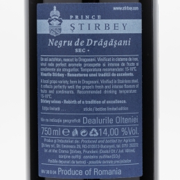 Vin roșu sec Negru de Drăgășani, 14%, 750ml