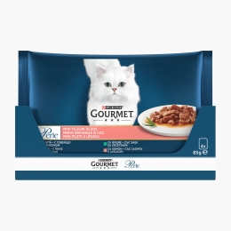 Hrană umedă pentru pisici, 4 x 85g, Perle cu vită/pui/iepure/somon în sos