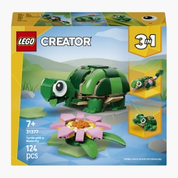 Broască-țestoasă cu o floare de nufăr, 31377 Creator 3 în 1, 124 piese, +7 ani