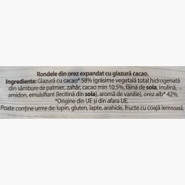 Rondele din orez cu glazură de cacao 66g