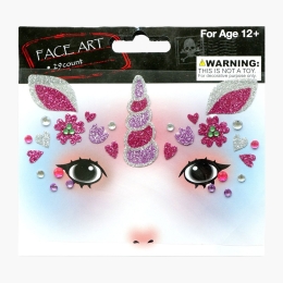Sticker temporar pentru față, model unicorn