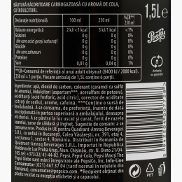 Băutură carbogazoasă aromă de cola Zero Zahăr 1.5l