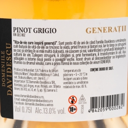 Vin rose sec Generații Pinot Grigio, 13%, 750ml