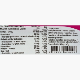 Mini chec proteic cu vanilie și lămâie, low carb, fără zahăr, 45g
