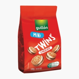 Biscuiți sandwich cu umplutură de ciocolată Mini Twins, 100g