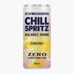 Băutură carbogazoasă cu ashwagandha și aromă de citrice, fără zahăr, doză 330ml