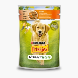 Hrană umedă pentru câini adult, 100g, cu pui și morcovi în sos