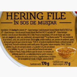 Hering file în sos de muștar 170g