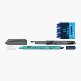 Set stilou Easy Pen gri și pic + 6 rezerve cerneală