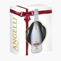 Vin spumant alb extra sec Elegance ediție limitată, 750ml + 2 pahare