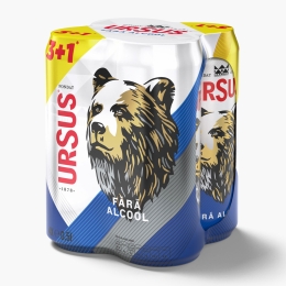 Bere blondă fără alcool doză 4x500ml (3+1)