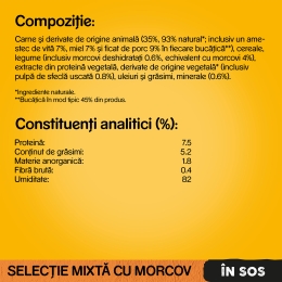 Hrană umedă pentru câini adulți, 4x100g, selecție delicioasă în sos 